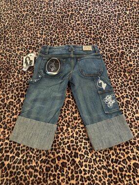 Baby Phat Dark Blue Denim Jeans with Red Logo Patch